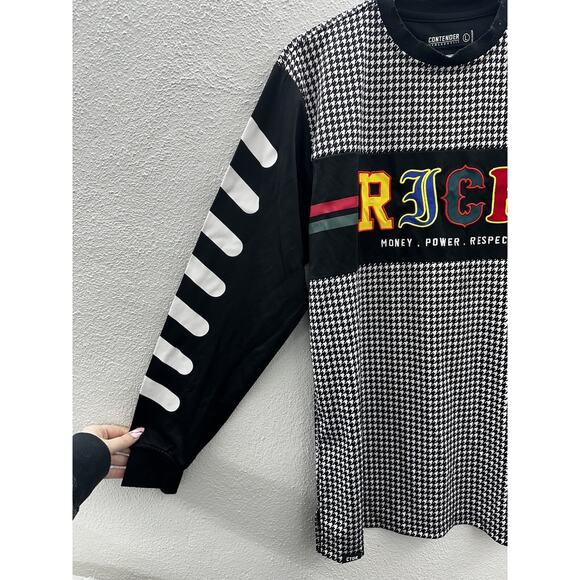 Contender MCMLXXXVIII Mens Pullover Size Large Long Sleeve Rich Money Power - Picture 2 of 14